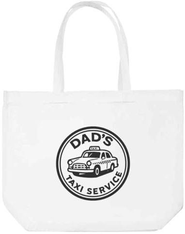 Azeeda 'Papas Taxiservice' Weiße Einkaufstasche (BG00084548)