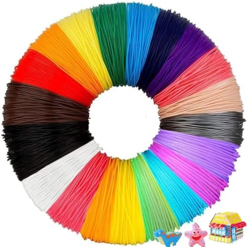 3D Stift Filament PCL, 1,75 MM PCL-Filament-Nachfüllungen, 20 Unterschiedliche Farben, Je 5M Pro Farben, Biologisch Abbaubar, Für Niedrige Temperatur 3D-Stift