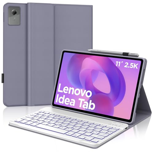 Occtingkind Per Lenovo Idea Tab 11 (2025) Cover Tastiera con RGB Italiana | Con Retroilluminazione 7 Colori - Custodia Keyboard, Utilizzo ottimale, Tastiera per Lenovo Idea Tab 11 Lavanda