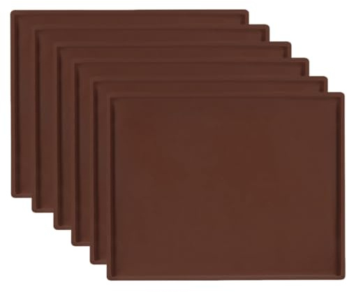 Gettimore Silikon-Backmatte für Dörrautomat und Backofen, antihaftbeschichtet, mit erhöhtem Rand, 31 x 26 cm, kompatibel mit Cosori, 6 Stück