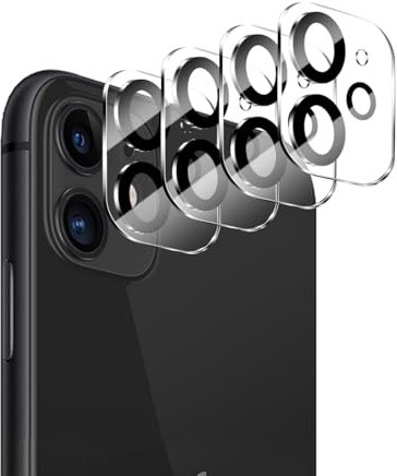 Lyootam 4 Stück Kamera Schutzfolie für iPhone 11, 9H Panzer Schutz Glas, Ultra-Klar, Anti-Bläschen, Anti-Kratzer