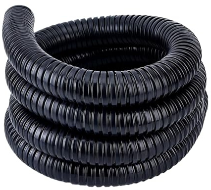 MAYJOYDIY 37.5mm Split Loom Tubing Wire Conduit Black Corrugated Wire Tube Cable Protection Pipe Cable Tidy Tube for TV Cables Electric Wire Garden Lights, 3m