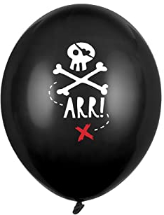 Luftballons Piraten 30cm 6er Set mit Aufdruck Totenkopf Latex Geburtstag Ballondeko Partyballons