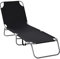 Outsunny Bain de Soleil transat Pliable Dossier réglable Multipositions métal et Polyester Noir