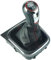 Schaltknauf Schaltsack Schaltmanschette Rahmen 5 Gang Chrom Look - Roter Ring - rote Naht
