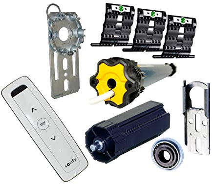 Nachrüstset mit smarotech® Montageset SW60 zum Modernisieren von Gurt/Kurbel mit Funk-Rollladenmotor (Montageset SW60 + Oximo io 6/17 + Handsender)