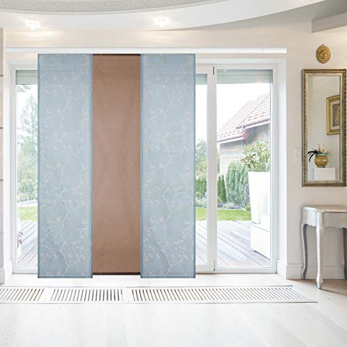 Bestlivings Flächenvorhang Elena 3er Pack Ausbrenner 60 x 260 cm (B x H) in Hellblau-Braun, ausgebrannte Motive Schiebevorhang, in vielen Farben