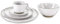 LOBERON Geschirr 30er Set Biarré - Handgetöpferte Optik, Steinzeug, Komplettset für 6 Personen, weiß