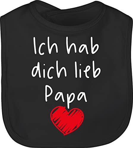 Baby Lätzchen - Geschenk zum Vatertag - Ich hab dich lieb Papa - Unisize - Schwarz - i love daddy papas liebe papatag best geschenke herrentag männertag vatertags t shirt 1.vatertag himmelfahrt