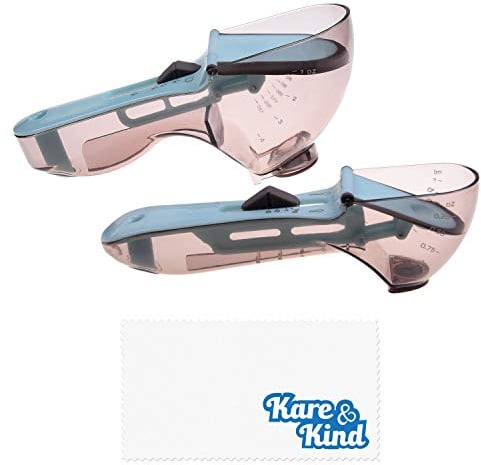 Kare & Kind 2X Adjustable Measuring Cups/Spoons - Large and Small - Imperial and Metric - Oz, Ml, Cups, Tbsp, TSP - Adjustable Space Saving Kitchen Tool for Cooking and Baking