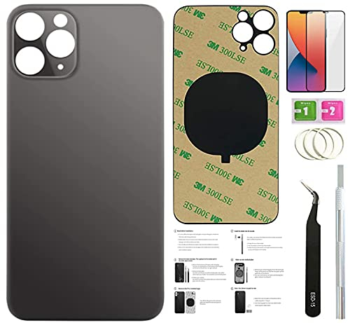 11 Pro Back Glas für iPhone 11Pro Back Cover Glas (5,8 Zoll) mit vorinstalliertem Klebeband und werkzeugen (Space Gray)