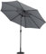 XEMQENER 3M Garden Parasol with Floral Base Included, Large Patio Umbrella Parasol with Tilt and Crank Handle, Outdoor Umbrella Parasol for Camping, Garden Table, UPF 50+, 300x300x240 cm, Dark Grey
