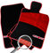 Car Mats FOR Mini MK3 Hatchback 3 Door (F56) 2014+ Black Carpet - Red Leather Trim - Twin White Cotton - Colour Union Jack Icon - Red Full Width Union Jack Heel Pad [SAPP-1579]