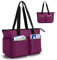Damero Lehrer Schultertaschen, Lehrer Tasche Laptop Handtasche mit mehreren Taschen für Damen, Schule, Büro, Lila
