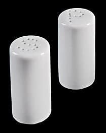 White Salt and Pepper Cruet Set Porcelain Round Cylinder Shaker Pots