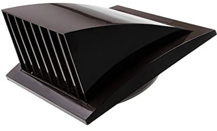 Vent Systems Brown Ø125 mm / 5 Inch Exhaust Vent Cover - Dryer Vent Hood - Louvered Dryer Cover - Vent Hood Cap - One-Direction Plastic Air Supply Grille - Non Return Valve - Outlet Cowl Air Vent