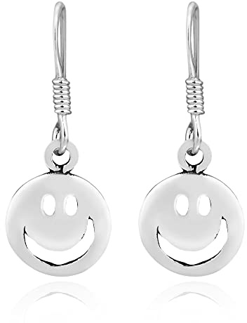 Lustige und glückliche Smiley-Ohrringe aus 925er-Sterlingsilber