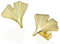 Ginkgo-Blatt Ohrstecker aus 925 SIlber in 2 Größen, handgemacht in Deutschland (1,2 cm Größe matt gold)