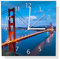 Wallario Design Wanduhr Golden Gate Bridge in San Francisco USA aus Aluverbund, Alu-Uhr Größe 30 x 30 cm, weiße Zeiger mit Metalloptik