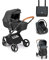 CAM 3in1 Kombikinderwagen - faltbare Babyschale - hochwertiger Kinderwagen - mit Sportsitz und Babyschale (Anthrazit/Schwarz)