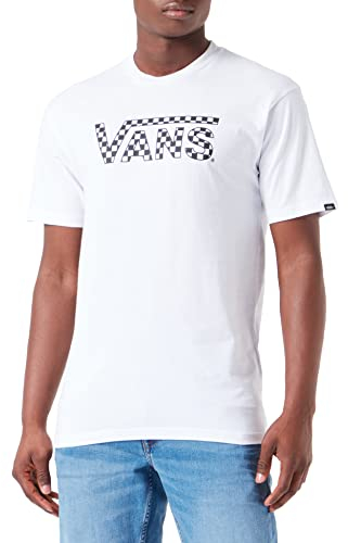 Vans Herren Checkered T-Shirt, Weiß-schwarz, M