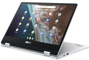 ASUS Chromebook CX1400FKA-EC0116 - Ordenador Portátil 14 Full HD Táctil y Convertible (Intel Celeron N4500, 8GB RAM, 64GB eMMC, UHD Graphics, ChromeOS) Plata Transparente - Teclado QWERTY español