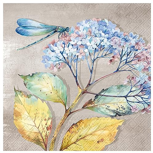 IHR Ideal Home Range - Papierservietten DRAGONFLY'S FAVORITE cream 20 St. Lunch-Servietten 33 cm x 33 cm
