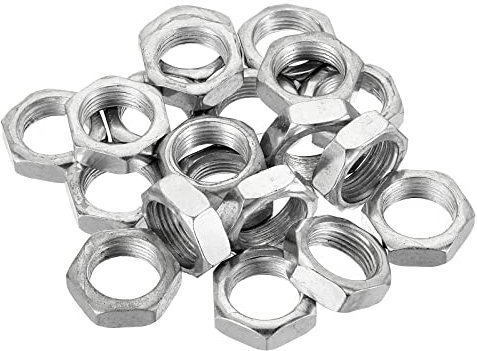 PATIKIL M20 x 1.5 Acciaio Esagonale Dadi, 20pz Metrico Filetto Zinco Placcato Finito Ferramenta Dadi Vite Bullone Elementi di fissaggio 9mm Altezza