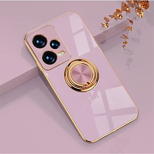 XINYEXIN Funda para Xiaomi Redmi Note 12 5G / Poco X5 5G con Anillo Soporte Girar 360 Grados, Moda Suave TPU Silicona Case Cover, Antigolpes Carcasa para Redmi Note 12 5G - Violeta