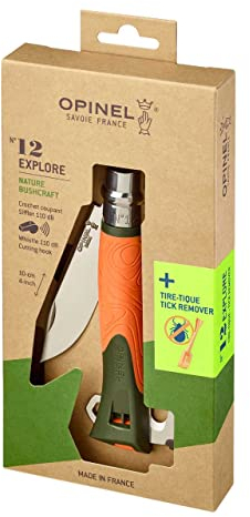 Generisch Taschenmesser No. 12 EXPLORE Zeckenentferner, Namensgravur möglich (mit Gravur)