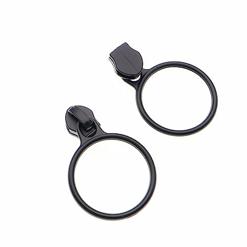 Leekayer 30pcs #5 Ring zieht für Nylon Reißverschlüsse Metall Reißverschluss Schieber für Jacke Gepäck Geldbörsen Taschen Bulk (schwarz) Metall Schieber für Reißverschluss