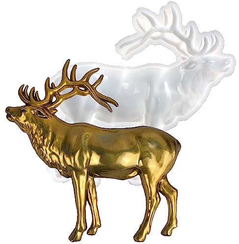 Surakey Elch Epoxidharz Silikonformen 3D Elch Wanddekoration Hängende Dekorationen Harzform für Desktop Ornamente Wandkunst, DIY Elch Harz Gießform Harzform für Handwerk Wanddekoration Wohnkultur