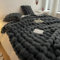 Fouriding Faux Kaninchen Pelz Decke, Winter weich warm Blase Kunstpelz Decke für Bett Sofa Casual Decke Bettdecke Decke (Dunkel grau, 100×160CM)