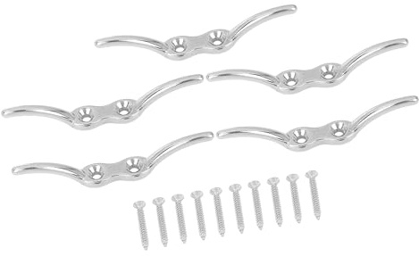 A ABSOPRO Boat Flagpole Cleat Hook Boat Deck Rope Cleat Stainless (Set of 5)