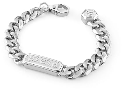 Philipp Plein Herren Armband Armkette Edelstahl silber GOTHIC TAG PJTEA03BS
