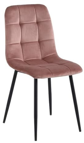 Colenis® Chaises de Salle à Manger Ela, Lot de 2, Rose, Velours, Chaise de Cuisine, Pieds en métal Stable, Chaise Chambre à Coucher