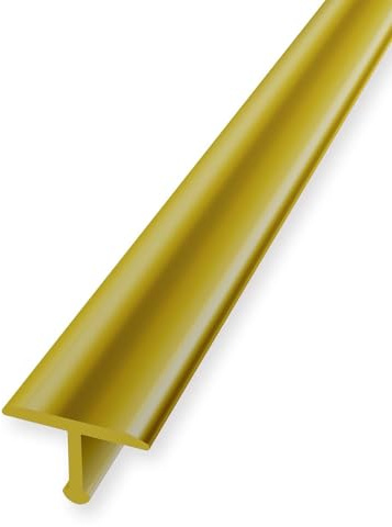 Küberit Metallleiste T-Profil 6 x 14 x 2700 mm Biegbares Montageprofil Bauprofil Messing Poliert Glatt Ungebohrt
