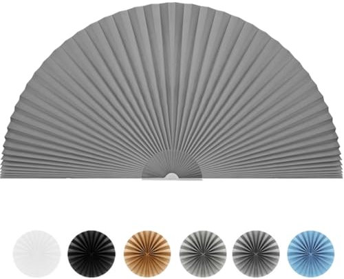 Wingbind Arch Window Shade Half Circle Temporary Blinds No Drill Stick on Self Adhesive Blinds Clip on Window Blinds Easy Fit Paper Blinds Window Covering for Front Door