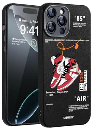 CHBSHENG Cool Design Phone Case for iPhone 13 Pro Max Case for Boys Men Aesthetic Shockproof Basketball Sneaker Sports Designer Cases Compatible with iPhone 13 Promax Black