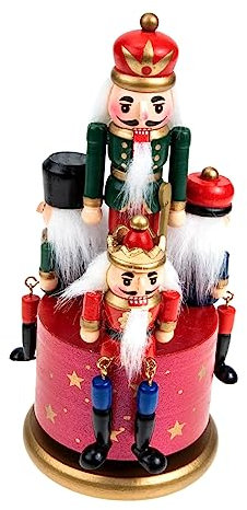 ANDRESLAD Boîte à Musique Casse-Noisette Élégante Peinte à La Main Décoration de Bureau en Bois de Musique de Noël Unique pour La Maison