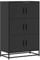 vidaXL Highboard Schwarz 68x35x106,5 cm Holzwerkstoff und Metall, Beistellschrank, schlanker Lagerschrank, hoher Schrank, Hochschrank