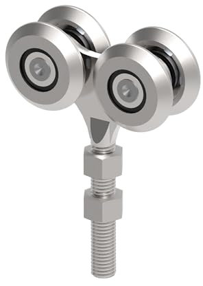 Sellon24® Stahl Tor Bauteile Schiebetür Schiebetor Scheunentor Garage Tür Hängende Tor Rolltor Bodenlaufschiene Garten Laufrollen Führungsrollen 33x34 (4. Vierädriger Rollenapparat H/08-33x34)