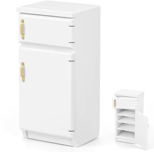 Puppenhaus Möbel,Miniatur Kühlschrank Puppenhaus Küche Miniatur Möbel Puppenhaus Möbel Holz Kühlschrank Spielzeug Puppenhaus kühlschrank Puppenküche Zubehör