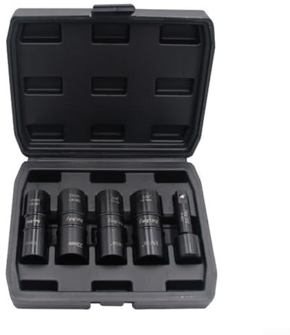 Eawfgtuw Double Ended Drive Socket Set 5 Pieces Metric Imperial with Extension Bar Nut Socket for Automotive Tasks Tire Changes Brake Repairs Electric Wrench 17mm-22mm 3/4-15/16