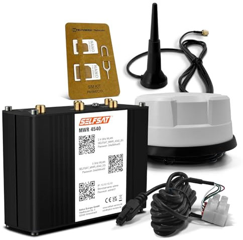 SELFSAT MWR 4540 4G Cat 6 WLAN Router bis 300 Mbps inkl. Panorama Antenne weiß