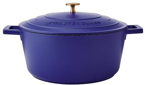 MasterClass Cast Aluminium Electric Blue Casserole Dish, 28cm, 5 Litre, Gift Boxed