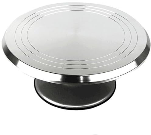 Aluminium Alloy Revolving Cake Stand Turntable 12-Inch - Smooth Rotation, Stable Base, Easy to Clean - Ideal for Decorating Cakes and Pastries
