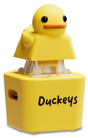 Duckeys Keycap Original Quackey Fidget Toy – Enten Schlüsselanhänger mit Licht & Sound – Duckeys Keycap Clicker für Tastatur – Stressabbau & Spaß für unterwegs