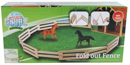 Kids Globe Farming 610303 - Puerta de Ganado (156 cm, Escala 1:24, Valla de Granja para niños, Accesorios de Granja, Juguetes de Granja)