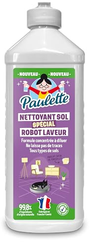 Paulette - Nettoyant Sol Spécial Robot Laveur - Parfums Savon de Marseille - Certifié Ecocert - Fabriqué en France - 500 mL